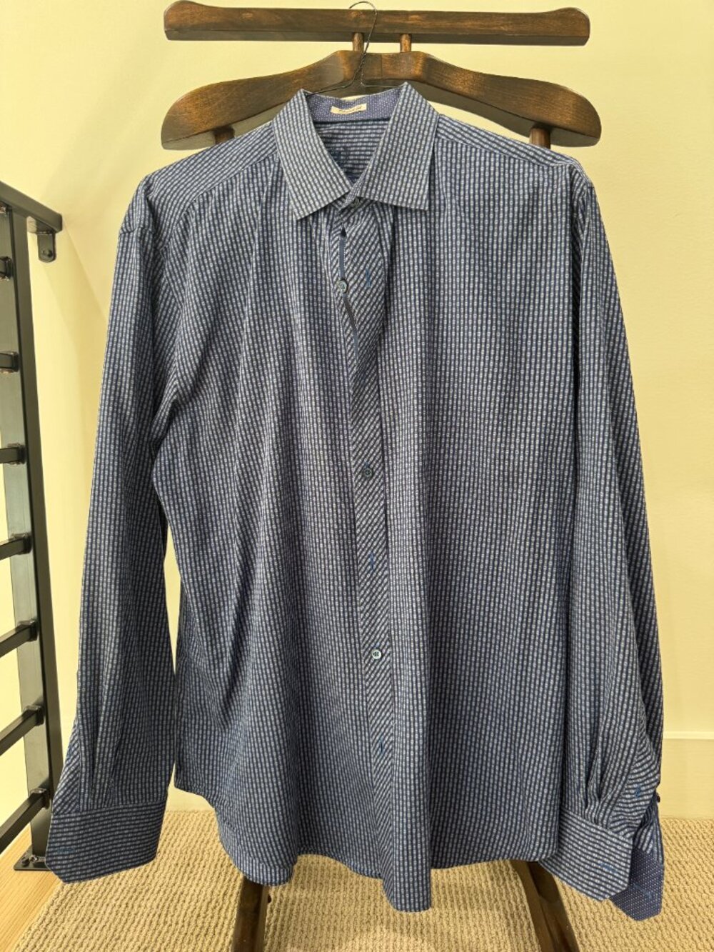 Bugatchi, blue button down, shaped fit, XL